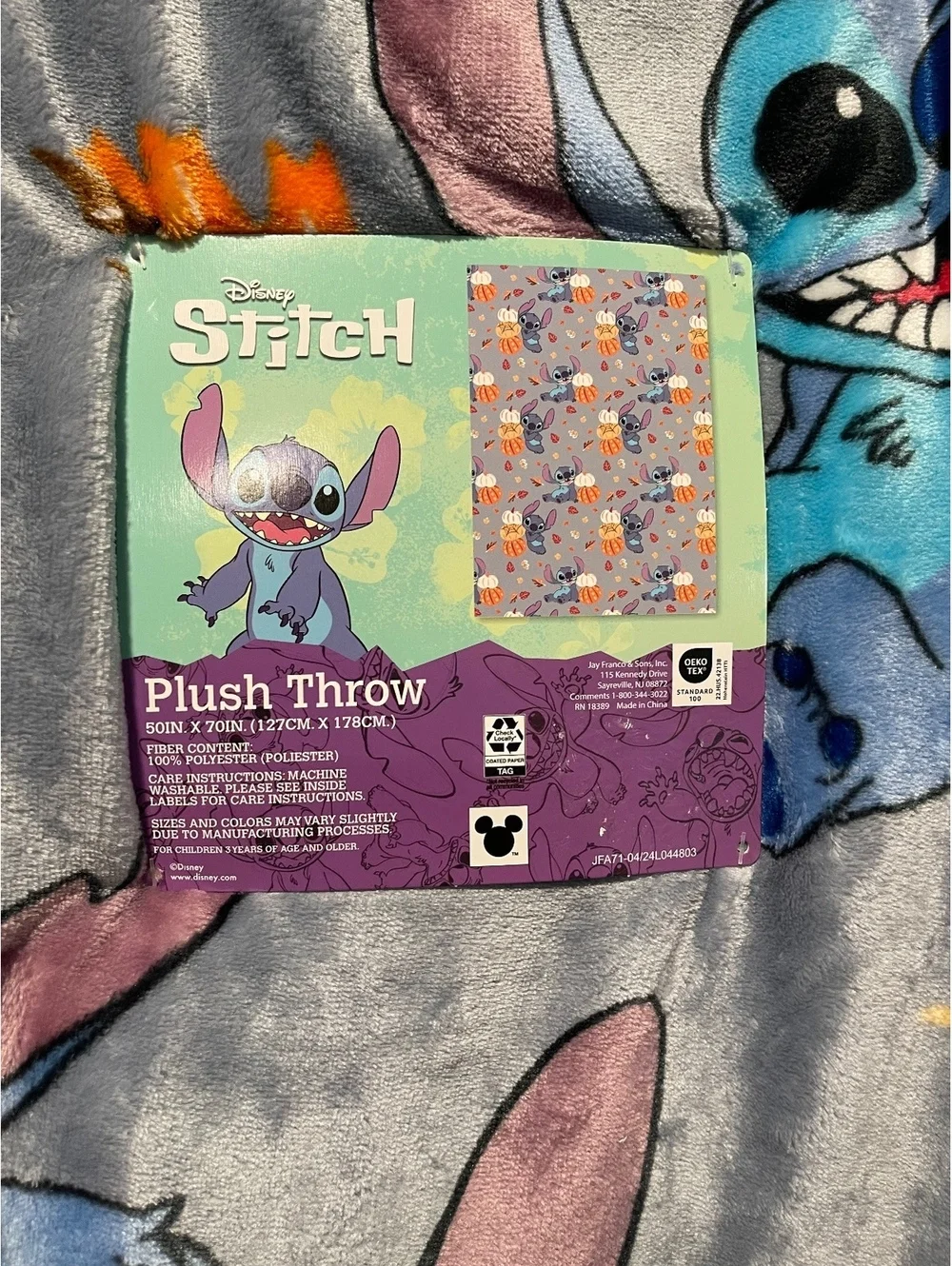 Disney Stitch Plush Throw Blanket 50x70 Inches